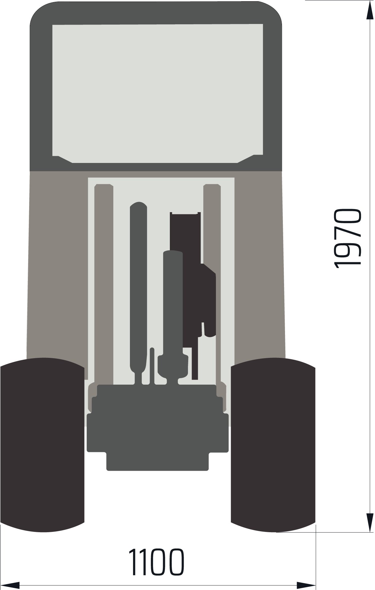 DIMENSIONI FRONTALI Castloaders serie 30