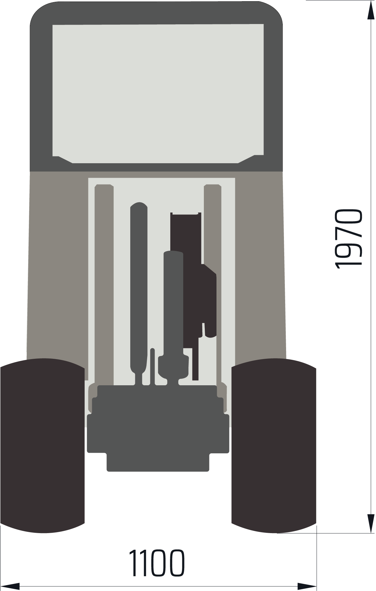 DIMENSIONI FRONTALI Castloaders serie 30