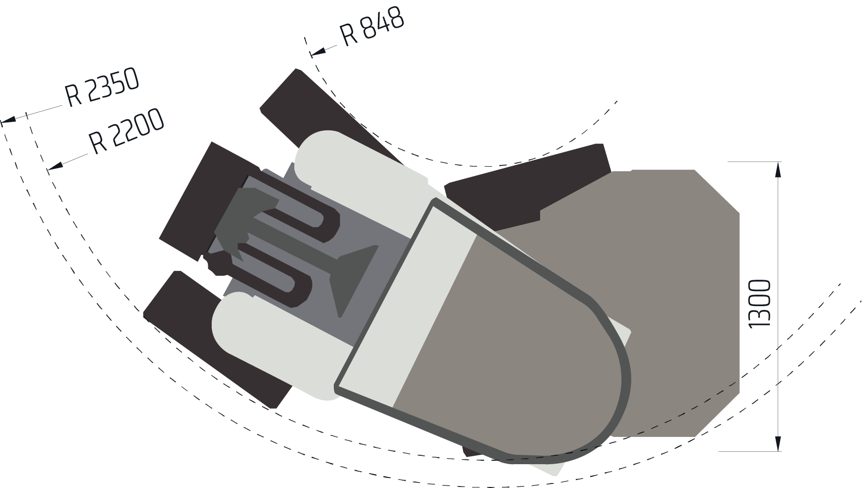 raggio sterzata Castloaders 40XD