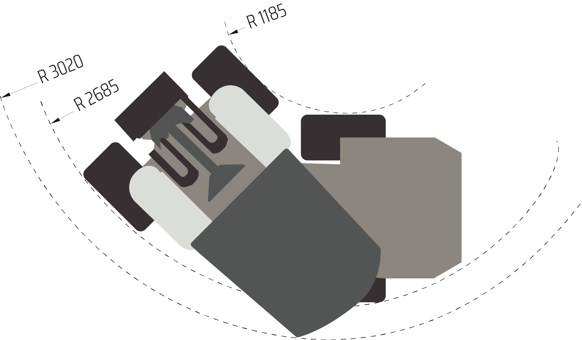 raggio sterzata Castloaders Maxo