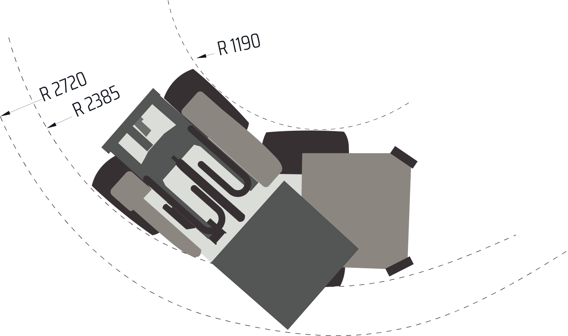 raggio sterzata Castloaders Genesis 25HP