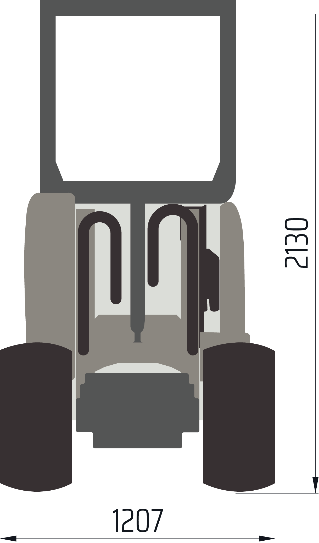 DIMENSIONI FRONTALI Castloaders Genesis 25HP